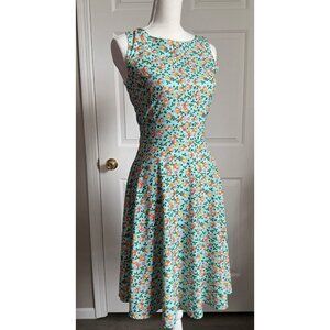 Women’s Retro Style A line Tie Waist Novelty‎ Bird Print Whimsical Summer Dress